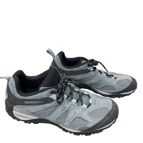 Merrell Mens Gray Black suede mesh Lows Hiking trail Sneakers SZ 10 SKU 9420 - Picture 4 of 14
